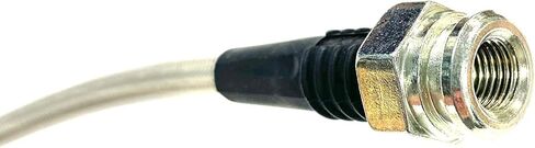 The Stop Shop Universal Braided Stainless Brake Hoses, 15 1/4 Inches Long with 10mm Banjo Hole and 3/8"-24 Female End, Made in USA in Saudi Arabia