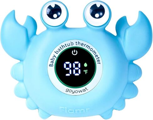 Baby Bath Thermometer with LED Display, Floating Crab Toy – 2-in-1 Water Safety Sensor for Infants, Color-Coded Alerts (Hot/Cold), Bath Tub Temperature Monitor, Cute Floating Bath Toy, Nursery in Saudi Arabia
