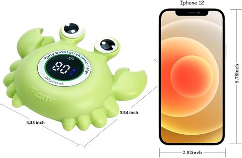 Baby Bath Thermometer with LED Display, Floating Crab Toy – 2-in-1 Water Safety Sensor for Infants, Color-Coded Alerts (Hot/Cold), Bath Tub Temperature Monitor, Cute Floating Bath Toy, Nursery in Saudi Arabia