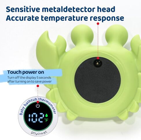 Baby Bath Thermometer with LED Display, Floating Crab Toy – 2-in-1 Water Safety Sensor for Infants, Color-Coded Alerts (Hot/Cold), Bath Tub Temperature Monitor, Cute Floating Bath Toy, Nursery in Saudi Arabia