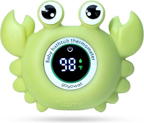 Baby Bath Thermometer with LED Display, Floating Crab Toy – 2-in-1 Water Safety Sensor for Infants, Color-Coded Alerts (Hot/Cold), Bath Tub Temperature Monitor, Cute Floating Bath Toy, Nursery in Saudi Arabia