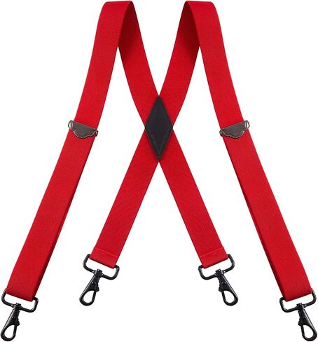 Buyless Fashion Suspenders for Men - 48" Adjustable Straps 1 1/4" - X Back with Black Hooks in Saudi Arabia