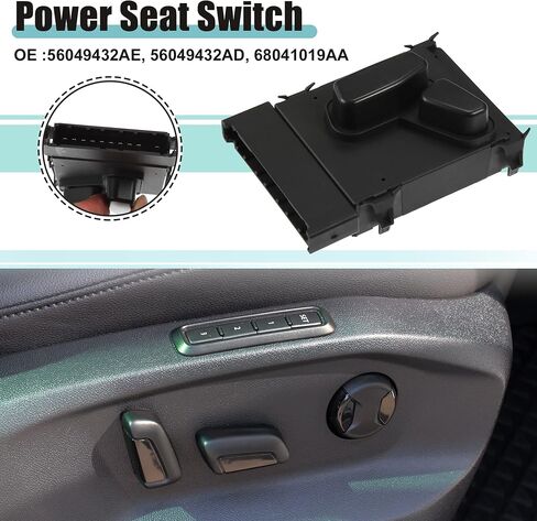 ACROPIX Front Right Side 8 Way Car Power Seat Switch Control Adjustment Adjust Recline Recliner Switch Fit for Chrysler Aspen - Pack of 1 Black in Saudi Arabia