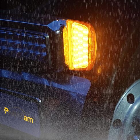 Partsam 2 قطعة العنبر 31 LED المصباح الأمامي إشارة الانعطاف الأمامية مع 3 أسلاك بديلة لـ Peterbilt 379 359 357 365 378، محكمة الغلق للماء in Saudi Arabia