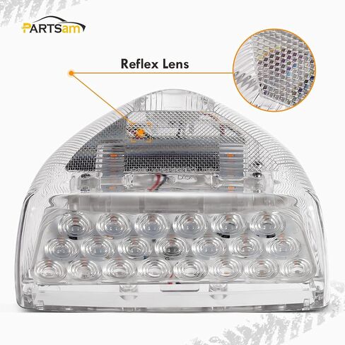 Partsam 2 قطعة العنبر 31 LED المصباح الأمامي إشارة الانعطاف الأمامية مع 3 أسلاك بديلة لـ Peterbilt 379 359 357 365 378، محكمة الغلق للماء in Saudi Arabia