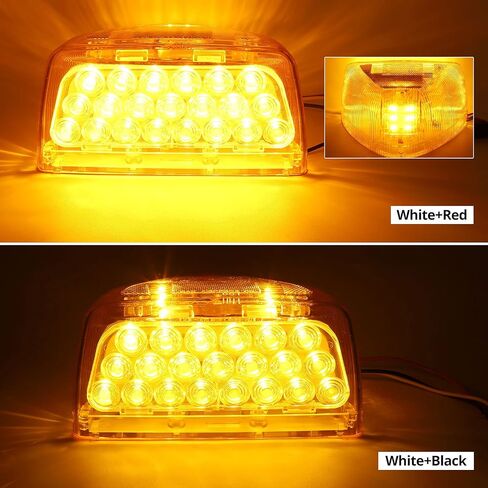 Partsam 2 قطعة العنبر 31 LED المصباح الأمامي إشارة الانعطاف الأمامية مع 3 أسلاك بديلة لـ Peterbilt 379 359 357 365 378، محكمة الغلق للماء in Saudi Arabia