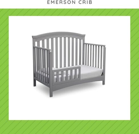 Toddler Bed Safety Guard Rail Compatible with Delta Children Convertible Cribs - Solid Wood Rail for Convertible Crib to Toddler Bed Conversion - Safety Guard Rail for Children (Grey - 026, #0094) in Saudi Arabia