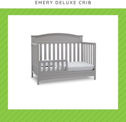 Toddler Bed Safety Guard Rail Compatible with Delta Children Convertible Cribs - Solid Wood Rail for Convertible Crib to Toddler Bed Conversion - Safety Guard Rail for Children (Grey - 026, #0094) in Saudi Arabia