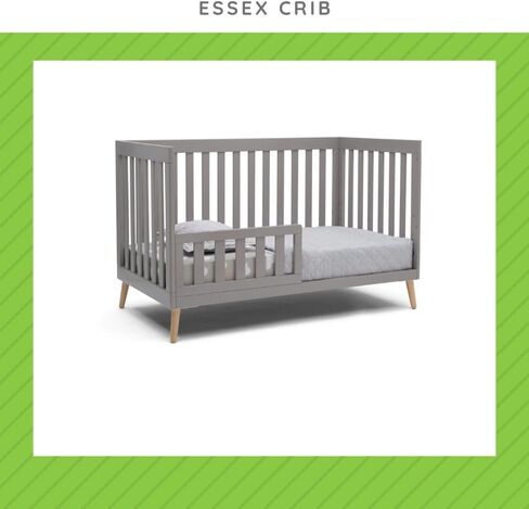 Toddler Bed Safety Guard Rail Compatible with Delta Children Convertible Cribs - Solid Wood Rail for Convertible Crib to Toddler Bed Conversion - Safety Guard Rail for Children (Grey - 026, #0094) in Saudi Arabia
