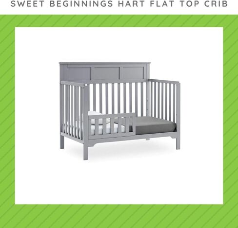 Toddler Bed Safety Guard Rail Compatible with Delta Children Convertible Cribs - Solid Wood Rail for Convertible Crib to Toddler Bed Conversion - Safety Guard Rail for Children (Grey - 026, #0094) in Saudi Arabia
