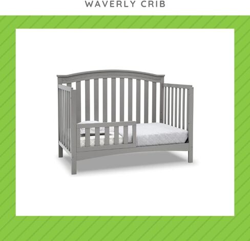 Toddler Bed Safety Guard Rail Compatible with Delta Children Convertible Cribs - Solid Wood Rail for Convertible Crib to Toddler Bed Conversion - Safety Guard Rail for Children (Grey - 026, #0094) in Saudi Arabia
