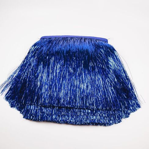 10 Yards 8 Inch Wide Metallic Fringe Trim Tinsel Fringe Tinsel Trim DIY Latin Dance Costume Clothing Accessories Shiny Tassel Lace Fringe Trimming (Purple) in Saudi Arabia