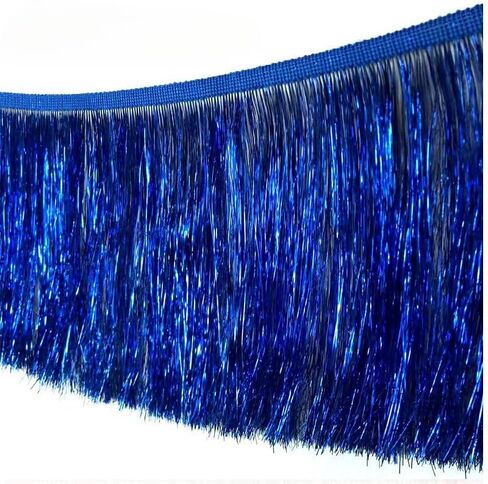 10 Yards 8 Inch Wide Metallic Fringe Trim Tinsel Fringe Tinsel Trim DIY Latin Dance Costume Clothing Accessories Shiny Tassel Lace Fringe Trimming (Purple) in Saudi Arabia