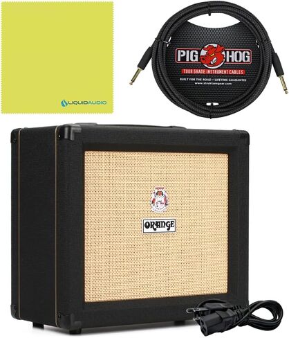 Orange Crush 35RT Guitar Combo Amplifier Bundle w/Pig Hog Black Instrument 10’ Cable, Power Supply AC Adapter and Liquid Audio Polishing Cloth in Saudi Arabia