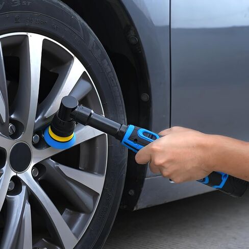 Avhrit Mini Car Polisher, Cordless Orbital Buffer with 2 Batteries Pads Kit, 5 Variable Speed 2500-6500RPM for Car Detailing 1 Inch, 1.5 Inch, 2 Inch Pads in Kuwait