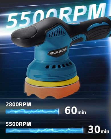 جهاز تلميع لاسلكي، جهاز تلميع عازل لاسلكي مع قطعتين بطارية قابلة لإعادة الشحن بقوة 20 أمبير في الساعة، عازل سيارة لاسلكي 8 سرعات متغيرة، مخازن مؤقتة للسيارة لاسلكية وملمعات للمخزن المؤقت/جهاز التلميع/الصنفرة in Kuwait