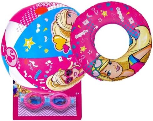 Spider/Frozen/Princess/Super Hero/Barb Swim Set Floaties Bundle for Boys/Girls - 4 Pc Pool Set with Swim Ring, Arm Floats, Beach Ball and Goggles in Saudi Arabia