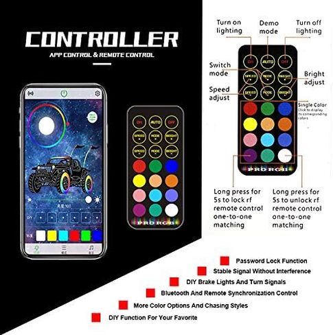 Yiswhis 2PCS 3FT RGBW LED Spiral Whip Light, Chasing Color -Remote & APP Control with Turn Signal and Brake Light Functions, for SXS UTV Polaris RZR Can-Am Dune Buggy 4x4 Trucks in Saudi Arabia