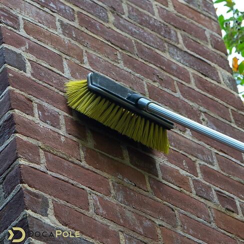 عمود تمديد DOCAZOO بطول 6-24 قدمًا (يصل إلى 30 قدمًا) وفرشاة ذات شعيرات متوسطة مقاس 10 بوصات لجوانب المنزل والسطح والمرآب والفناء والمزيد in Kuwait