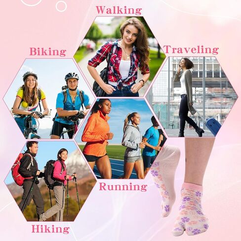 JaGely 10 Pairs Women's Tabi Flip Flop Socks Two Toe Split Toe Socks Athletic Cotton Elastic Ankle Socks Sandal Socks for Women Girls Casual Sandals, 10 Styles in Saudi Arabia