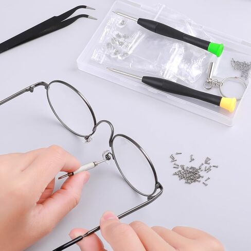 طقم إصلاح النظارات Lusofie 18 زوجًا مع براغي، وسادات أنف للنظارات، وملقط، وقماش تنظيف، واستبدال وسادة الأنف لنظارات السيليكون للنظارات والنظارات الشمسية in Kuwait