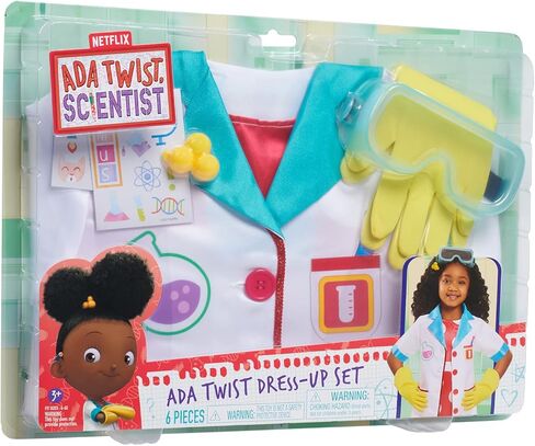 مجموعة ملابس Ada Twist من Just Play Ada Twist، مقاس 4-6X، تتضمن بطاقة تجربة و5 ملحقات أزياء، ألعاب أطفال للأعمار من 3 سنوات فما فوق in Kuwait