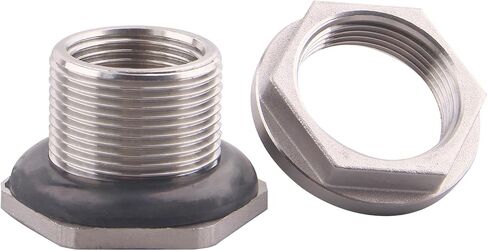 DERNORD 3/4" Female Bulkhead Water Tank Connector Stainless Steel Bulkhead Fittings Pack of 5 in Saudi Arabia