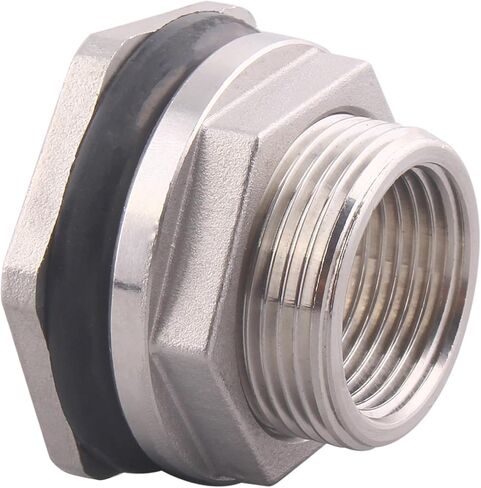 DERNORD 3/4" Female Bulkhead Water Tank Connector Stainless Steel Bulkhead Fittings Pack of 5 in Saudi Arabia