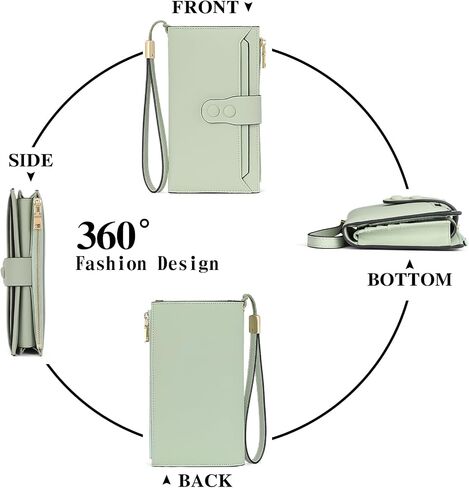 SENDFN Large Womens Wallet Genuine Leather RFID Blocking Multi Card Organizer Wristlet in Saudi Arabia