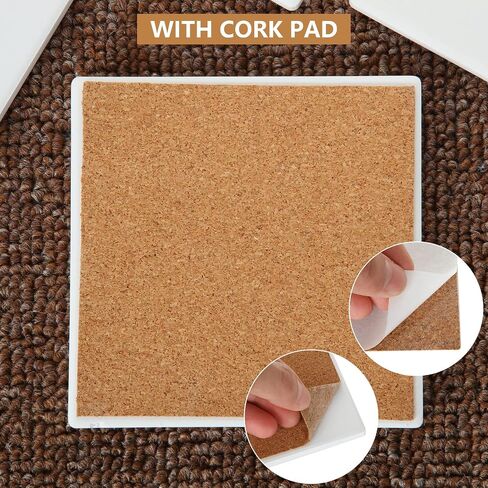 AKOLAFE 24 Sets Square Ceramic Tile 4x4 Ceramic Tiles for Coasters Unglazed Ceramic Tiles with Cork Backing Pads Blank 4x4 Tiles Ceramic Tile for Crafts Projects Use with Alcohol Ink/Acrylic Pouring in Saudi Arabia