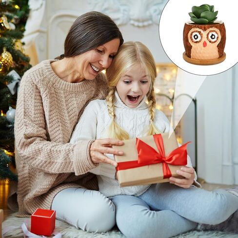 VIKILON 3 حزمة طلاء الأواني الخاصة بك DIY السيراميك البومة الأواني النضرة للأطفال الكبار الفن والحرف للأطفال الفصول الدراسية الحرفية مشروع النشاط ديكور المنزل حديقة هدية عيد ميلاد in Kuwait