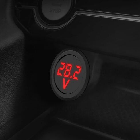 DC Volt Meter 2PCS, DC 5-99V Car LED Digital Display, Round 2 Wire Voltmeter DC Digital Car Voltage Current Meter Volt Detector Tester Monitor Panel for Motorcycle Truck Camper Caravan Marine ATV UTV in Saudi Arabia