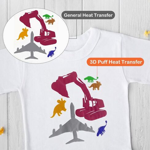 JuneHeart 3D نفخة الفينيل نقل الحرارة، 10 "× 5 قدم الأخضر HTV الحديد على الفينيل للقمصان، نفخة الفينيل لفة مع أداة الأعشاب لآلة القطع، الصحافة الحرارة - سهلة لقطع / الأعشاب in Kuwait