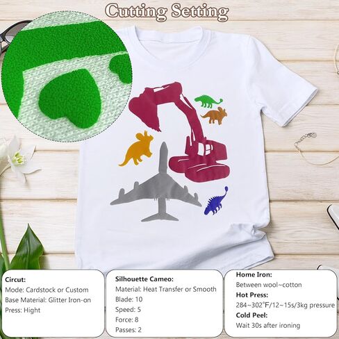 JuneHeart 3D نفخة الفينيل نقل الحرارة، 10 "× 5 قدم الأخضر HTV الحديد على الفينيل للقمصان، نفخة الفينيل لفة مع أداة الأعشاب لآلة القطع، الصحافة الحرارة - سهلة لقطع / الأعشاب in Kuwait