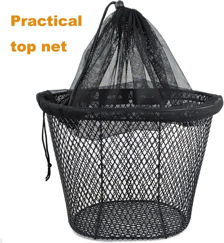 سلة الدراجة الأمامية للكبار من Mkuero، سلال الدراجة للنساء، سلة دراجة سلكية معدنية مقاومة للماء مع غطاء شبكي، مناسبة لمعظم الدراجات للبالغين، ملحقات الدراجة in Kuwait