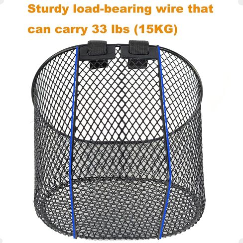 سلة الدراجة الأمامية للكبار من Mkuero، سلال الدراجة للنساء، سلة دراجة سلكية معدنية مقاومة للماء مع غطاء شبكي، مناسبة لمعظم الدراجات للبالغين، ملحقات الدراجة in Kuwait