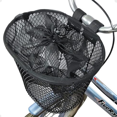 سلة الدراجة الأمامية للكبار من Mkuero، سلال الدراجة للنساء، سلة دراجة سلكية معدنية مقاومة للماء مع غطاء شبكي، مناسبة لمعظم الدراجات للبالغين، ملحقات الدراجة in Kuwait