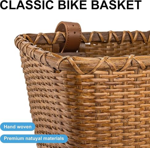 سلة الدراجة، سلال الدراجات المصنوعة يدويًا من الخيزران، سلال الدراجة الأمامية للنساء، سلال الدراجة ذات الطراز القديم للدراجات للبالغين in Kuwait