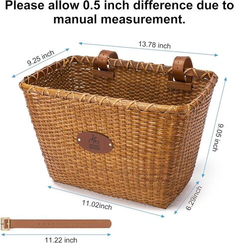 سلة الدراجة، سلال الدراجات المصنوعة يدويًا من الخيزران، سلال الدراجة الأمامية للنساء، سلال الدراجة ذات الطراز القديم للدراجات للبالغين in Kuwait