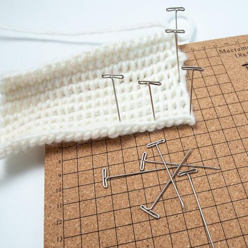 MicoSim 100PCS T Pins, 2 inch Long T-Pins for Sewing Crochet Blocking Knitting, Stainless Steel Straight T Wigs Pins for Foam Head, T Needles for Macrame Board, Blocking Pins with Shadow Box (100)… in Kuwait