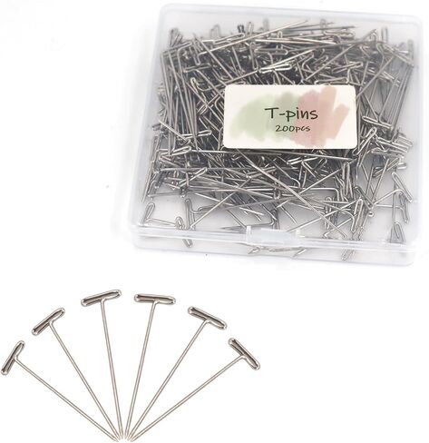 MicoSim 100PCS T Pins, 2 inch Long T-Pins for Sewing Crochet Blocking Knitting, Stainless Steel Straight T Wigs Pins for Foam Head, T Needles for Macrame Board, Blocking Pins with Shadow Box (100)… in Kuwait