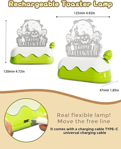 L LOHAS LED Cute Toaster Night Lights for Kids, Kawaii Stuff Bread Desk Lamp with Smile Face, Rechargeable Desk Decor for Bedroom, Besides, Dinning, Nursery Night Light for Kids, Boys, Girls, Gifts in Saudi Arabia