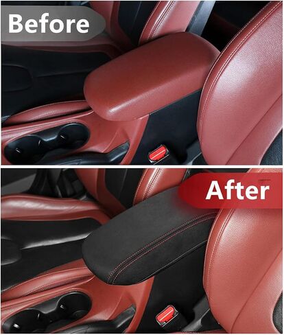 JUIVEEL 1 Piece Memory Foam Car Armrest Cushion Pad Center Console Armrest Cover Cushion Compatible with Hyundai Veloster JS N line 2019-2022 Accessories(Black Covering with Blue Line Stitches) in Saudi Arabia