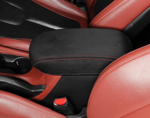 JUIVEEL 1 Piece Memory Foam Car Armrest Cushion Pad Center Console Armrest Cover Cushion Compatible with Hyundai Veloster JS N line 2019-2022 Accessories(Black Covering with Blue Line Stitches) in Saudi Arabia