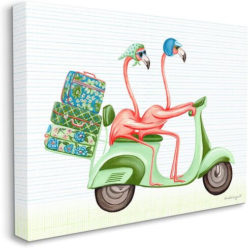 Stupell Industries Flamingo Couple Riding Motor Scooter Packed Luggage, Design by Amelie Legault in Saudi Arabia