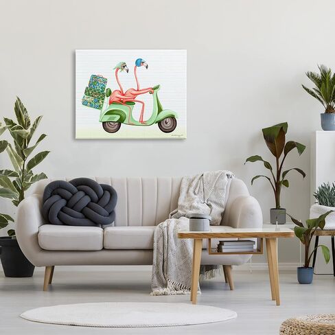 Stupell Industries Flamingo Couple Riding Motor Scooter Packed Luggage, Design by Amelie Legault in Saudi Arabia