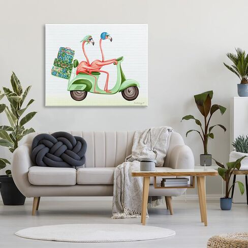 Stupell Industries Flamingo Couple Riding Motor Scooter Packed Luggage, Design by Amelie Legault in Saudi Arabia