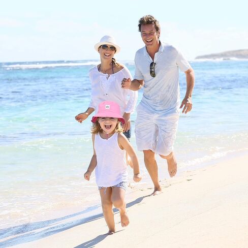 Poroka 4 عبوات من قبعة الشمس للأطفال، قبعة وجه مبتسمة للأطفال الصغار، قبعة دلو قابلة للتعديل، قبعات شاطئ بحافة واسعة للفتيات والأولاد in Kuwait