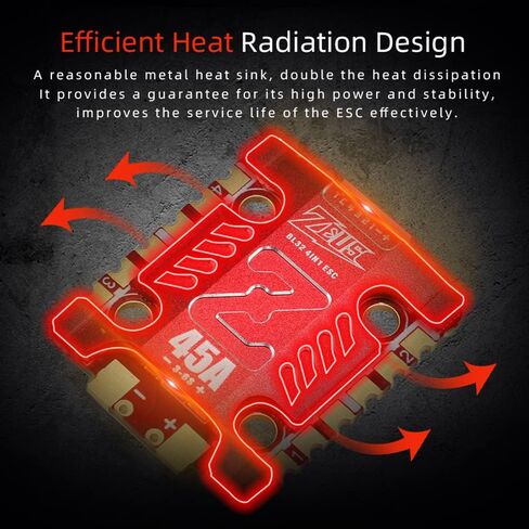 HGLRC Zeus45A V2 BLHeli_S 3-6S 20x20 مللي متر 4in1 وحدة تحكم السرعة الإلكترونية ESC DSHOT1200 لطائرة السباق بدون طيار FPV كوادكوبتر in Saudi Arabia