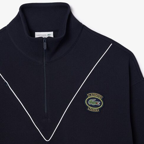 Lacoste Men's Loose Fit High Neck Half Zip Sweatshirt in Saudi Arabia